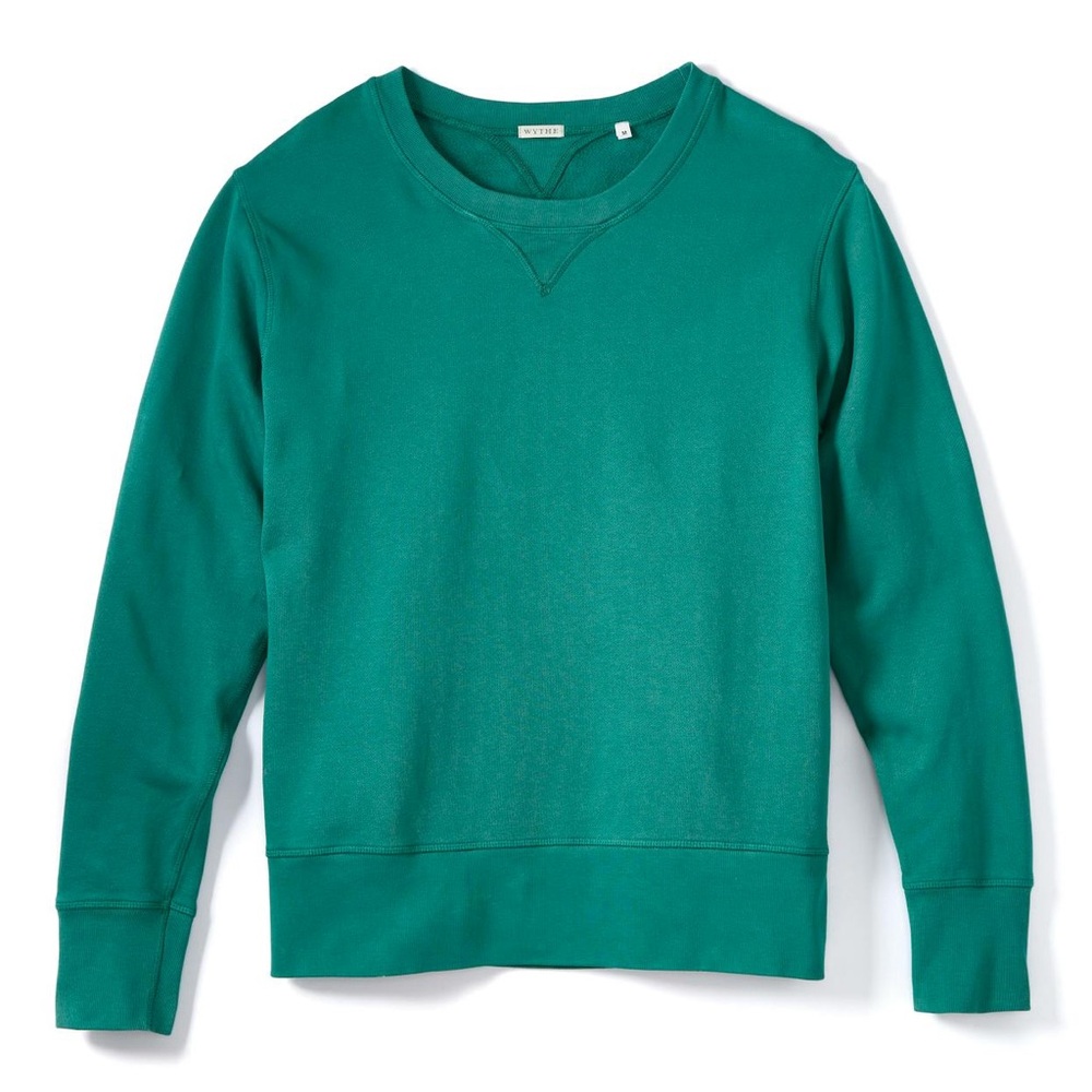 WYTHE NEW YORK Cotton Sweatshirt in Evergreen Medium